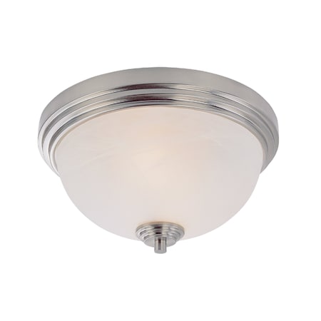 Z-Lite Chelsey 2 Light Flush Mount, Brushed Nickel & White Swirl 314F2-BN